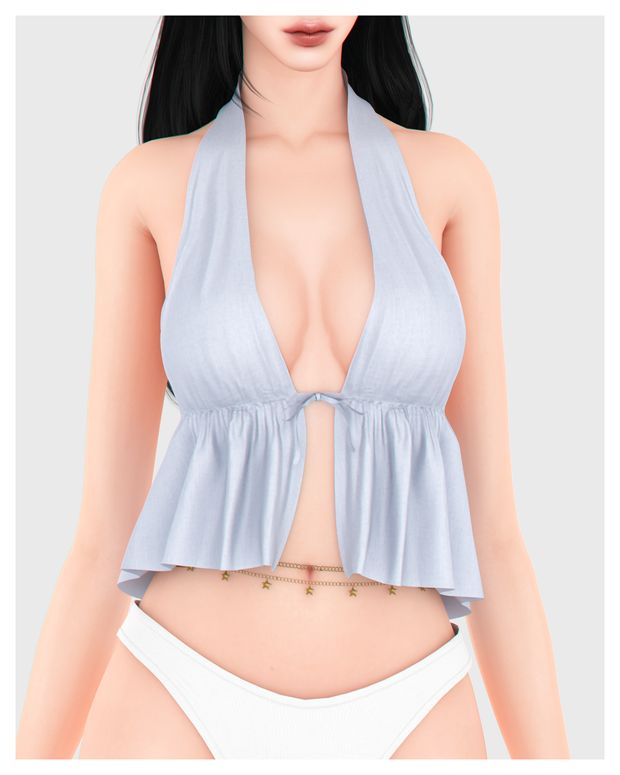 🌊 Celine Halter Tank 🌊 | BackTrack Cc Clothing, Sims 4 Cc Eyes, Feminine Clothes, Rhinestone Outfit, Cc Sims4, Sims Clothes, Cc Clothes, Pelo Sims, Female Tops