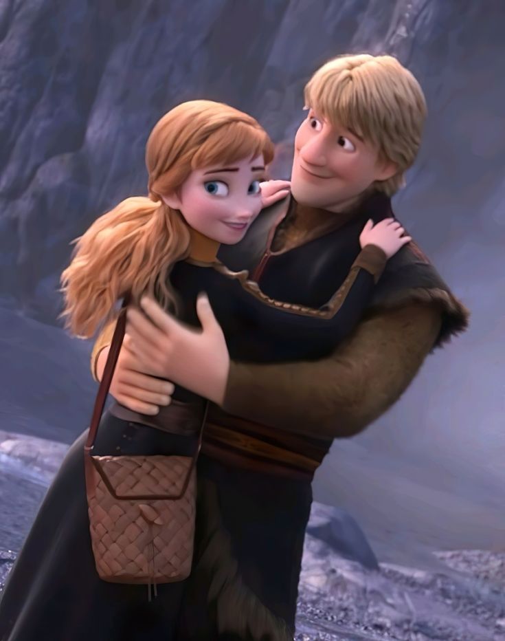 the frozen queen and prince hugging each other