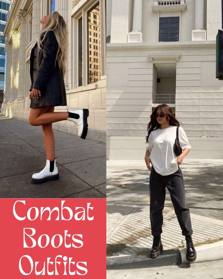 41 Combat Boots Outfit Ideas For Fun Street Style - ljanestyle Skirts And Combat Boots Outfit, White Combat Boots Outfit Fall, Fall Combat Boots Outfit, Styling Combat Boots Outfit Ideas, Combat Boot Outfits Summer, Cute Combat Boots Outfits, Skirt And Combat Boots Outfit, Girls Boots Outfit, White Combat Boots Outfit