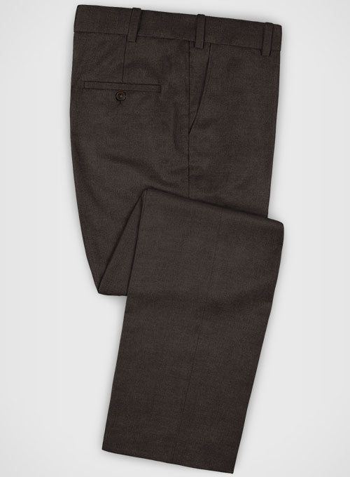 Give your business look a modern makeover with our refined Zegna Traveller Dark Brown Wool pants. Crafted from pure wool, the brown pants create a confident, masculine silhouette making them essential for any gentleman's wardrobe. 
 
 Look Includes  Zegna Traveller Dark Brown Wool Fabric  Cross Pocket  Flat Front  Two Welted Back Pockets on Trousers     Ermenegildo Zegna Timeless Collection   (Read more....)   You can change the look during customization if required. 
 
 Lining: Viscose, Dry Cle Brown Tailored Formal Pants, Brown Tapered Leg Business Pants, Tailored Brown Pants For Business Casual, Brown Business Dress Pants With Welt Pockets, Classic Brown Dress Pants For Formal Occasions, Brown Wool Dress Pants For Work, Brown Flat Front Dress Pants For Formal Occasions, Brown Tapered Leg Pants For Business, Wool Flat Front Pants