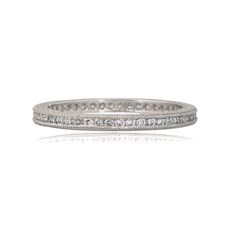 Amour-Éternité-Wedding-Band-11261-TV Classic White Gold Diamond Ring With Decorative Band, Classic Silver Diamond Ring With Decorative Band, Classic White Gold Stackable Rings With Decorative Band, Classic Wedding Stackable Rings In Platinum, Classic Eternity Band With Channel Setting For Formal Occasions, Classic Diamond Eternity Band With Decorative Design, Classic Channel Set Eternity Band For Formal Occasions, Classic Diamond White Rings With Decorative Band, Classic Diamond White Ring With Decorative Band