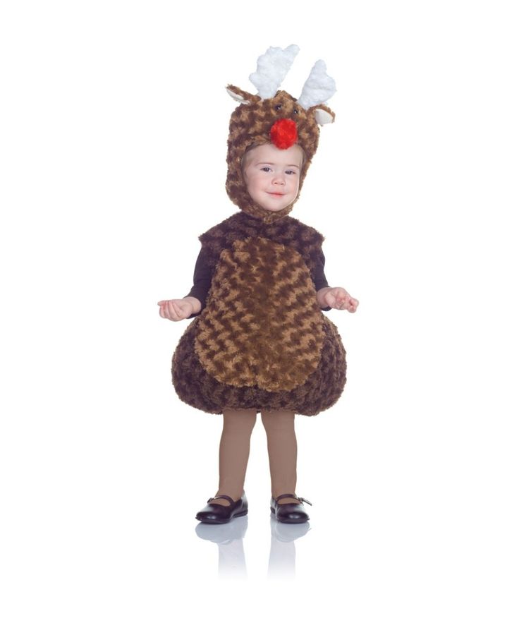 Kid's Reindeer Toddler/ Costume: Your #Christmas #party will be so much cuter with your little one waddling around in this sweet #Rudolph #Costume! Baby Christmas Costumes, Reindeer Dress, Reindeer Costume, Rudolph Red Nose, Baby Kostüm, Rudolph The Red Nosed Reindeer, Baby Reindeer, Holiday Costumes, Toddler Halloween Costumes