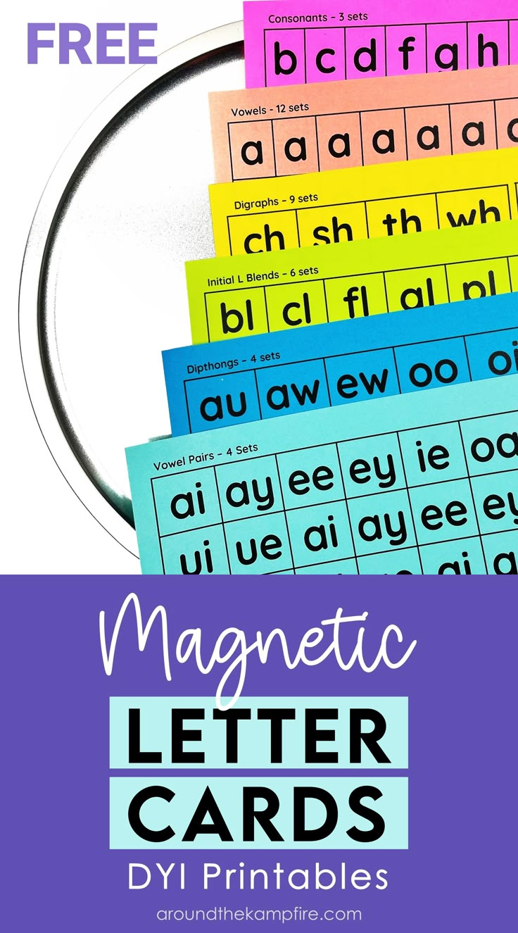 magnetic letter cards with the title free printables