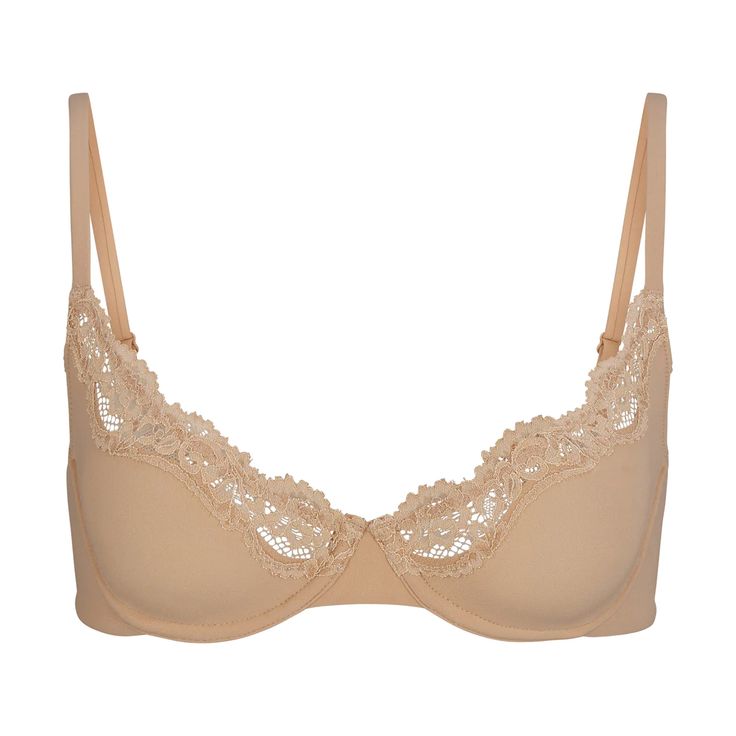 FITS EVERYBODY CORDED LACE UNDERWIRE BRA | CLAY - FITS EVERYBODY CORDED LACE UNDERWIRE BRA | CLAY Beige Lace Bra Comfortable, Beige Lace Bra With Lace Closure, Beige Full Coverage Bra With Lace Trim, Feminine Full Cup Bra With Lace Trim, Feminine Full Coverage Bra With Lace Trim, Feminine Beige Bra With Lace Trim, Feminine Beige Lace Trim Bra, Feminine Beige Bra With Padded Cups, Feminine Full Cup Seamless Bra