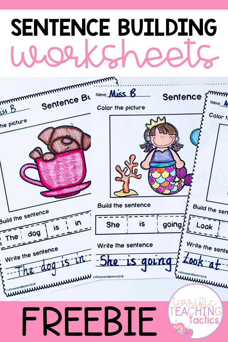 sentence building worksheets with pictures and words to help students learn how to use them