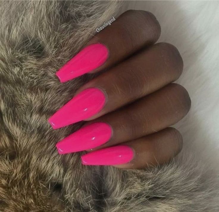 pjnterest // liluzitee ✨ Pink Nails Sns, Hot Pink Nails, Nails Pink, Pink Acrylic Nails, Nails Gel, Neon Nails, Orange Nails, Girls Nails, Gorgeous Nails