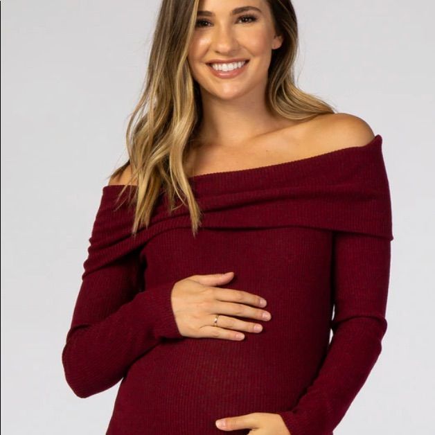 Brand New Red Maternity (And Post-Bump Friendly!) Off Shoulder Sweater Dress. New With Tags! Maternity Clothes Fall Winter, Off Shoulder Sweater Dress, Blush Floral Dress, Maternity Bodycon Dress, Blue Maternity Dress, Fall Maternity Outfits, Pink Blush Maternity Dress, Maternity Sweater Dress, Long Sleeve Maternity Dress