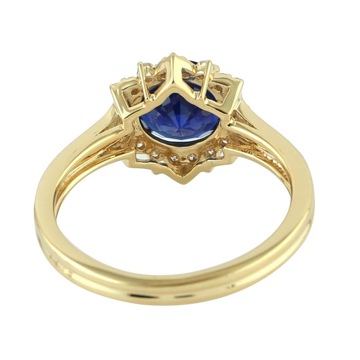 Modern style diamond & Gemstone gold jewelry. This Ring is made of gold and diamond Gemstone material and is capable of reflecting some light to produce a natural glow. A unique feature found only in premium jewelry. This Ring is handmade in 18k Yellow Gold : 3. 532grams , with Blue Sapphire :2. 06 cts and Diamond : 0. 19 cts  (ING-9708)  This jewelry is made by hand featuring detailed workmanship. Be careful to avoid dropping or banging as physical impacts can result in damage to the pieces inc Dazzling Yellow Gold Sapphire Ring With Brilliant Cut, Sapphire Topaz Ring With Diamond Center Stone, Yellow Gold Tanzanite Rings With Brilliant Cut, Sapphire Diamond Halo Ring In Fine Jewelry Style, Elegant Gold Tanzanite Diamond Ring, Sapphire Cluster Ring With Diamonds In Fine Jewelry Style, Elegant Gold Rings With Tanzanite, Elegant Gold Tanzanite Rings, Exquisite Yellow Gold Sapphire Ring With Brilliant Cut