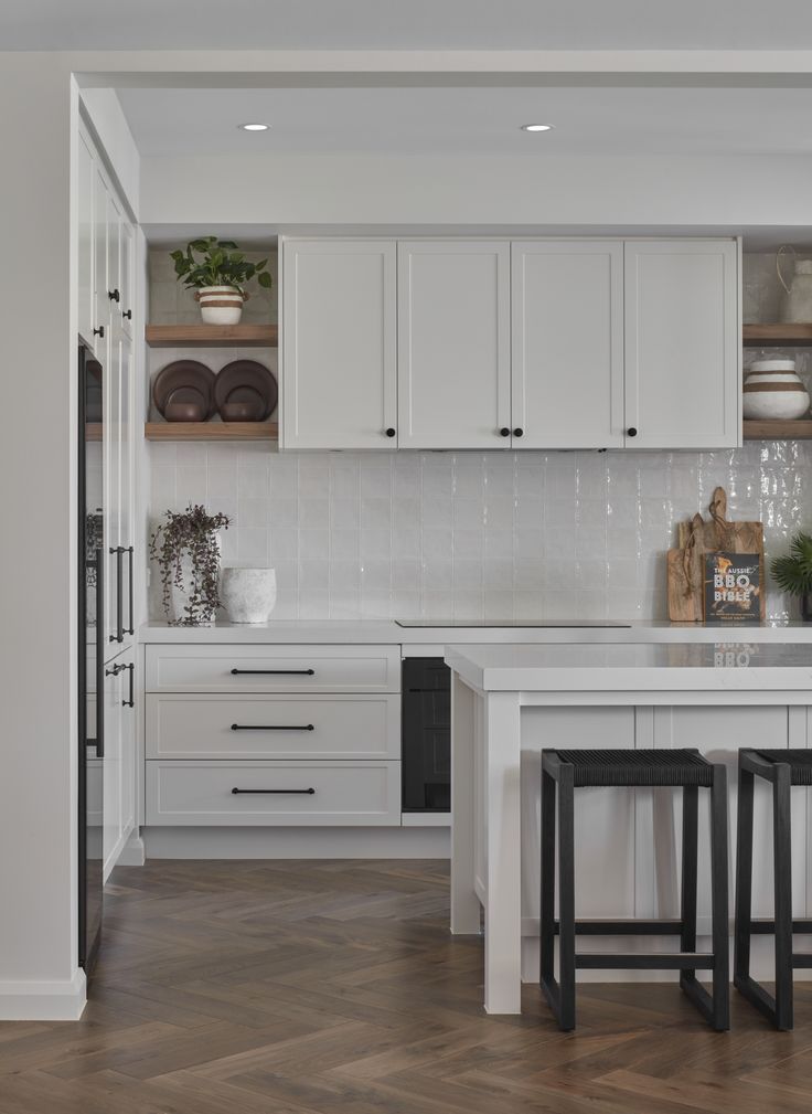 the kitchen is clean and ready for us to use in its new owner's home