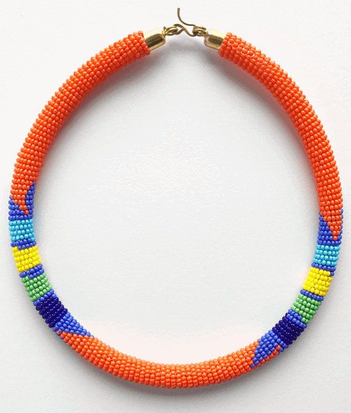 Orange Zulu Choker Necklace by ExoticBodyBeads on Etsy Adjustable Hand-strung Orange Necklaces, Adjustable Hand-strung Orange Necklace, Orange Beaded Bohemian Choker, Orange Bohemian Hand-strung Beaded Necklace, Orange Bohemian Beaded Choker, Bohemian Orange Beaded Choker, Vibrant Orange Jewelry With Colorful Beads, Orange Beaded Choker For Festivals, Orange Choker With Colorful Beads