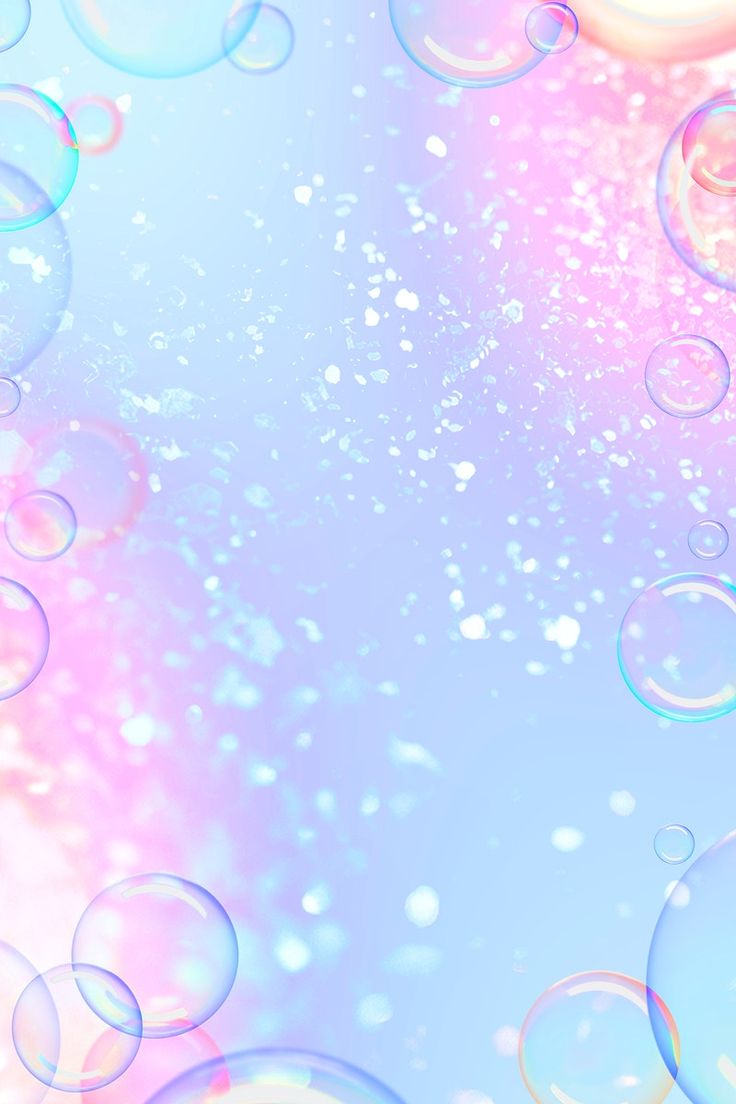 soap bubbles floating in the air on a blue and pink background