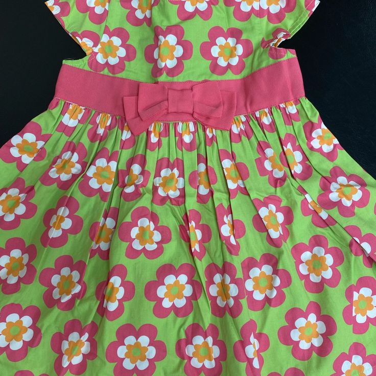 Brand New Sz 18-24 Months Summer Dress-up Flower Dress, Summer Dress-up Dresses With Floral Design, Floral Summer Dress For Dress-up Occasions, Playful Green Floral Print Dress, Playful Green Dress With Floral Print, Pink Floral Print Twirl Dress For Playtime, Playful Floral Print Cotton Dress, Cute Green Floral Print Sundress, Cute Green Floral Dress For Garden Party