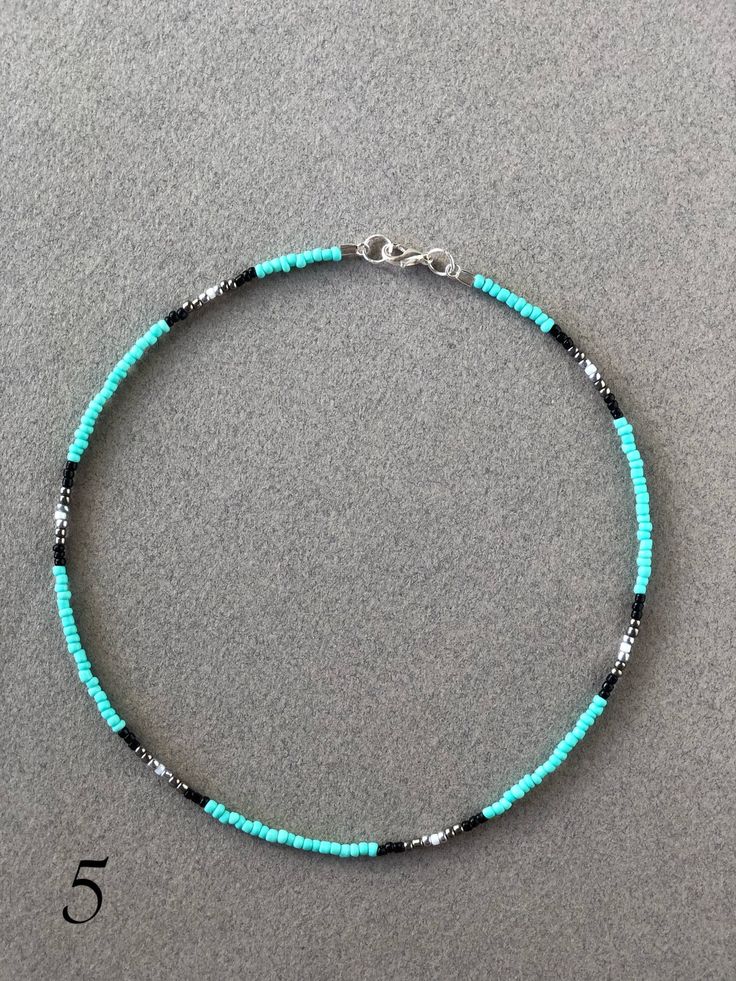 "Seed bead choker with lobster claw clasp. Measures approximately 15\" long." Western Seed Bead Necklace, Western Beaded Bracelets, Beaded Chocker Ideas, Western Beaded Jewelry, Seed Bead Necklace Patterns, Seed Bead Necklace Ideas, Western Choker Necklace, Bead Art Patterns, Country Necklaces