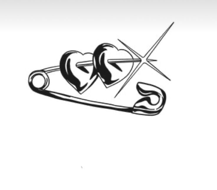 a pair of scissors with two hearts cut in the middle and an arrow sticking out of it