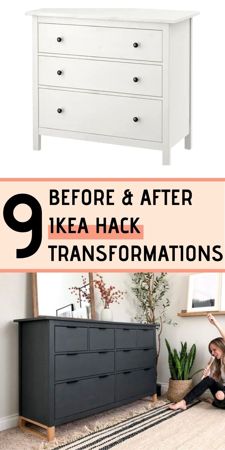 the before and after ikea hack transforms