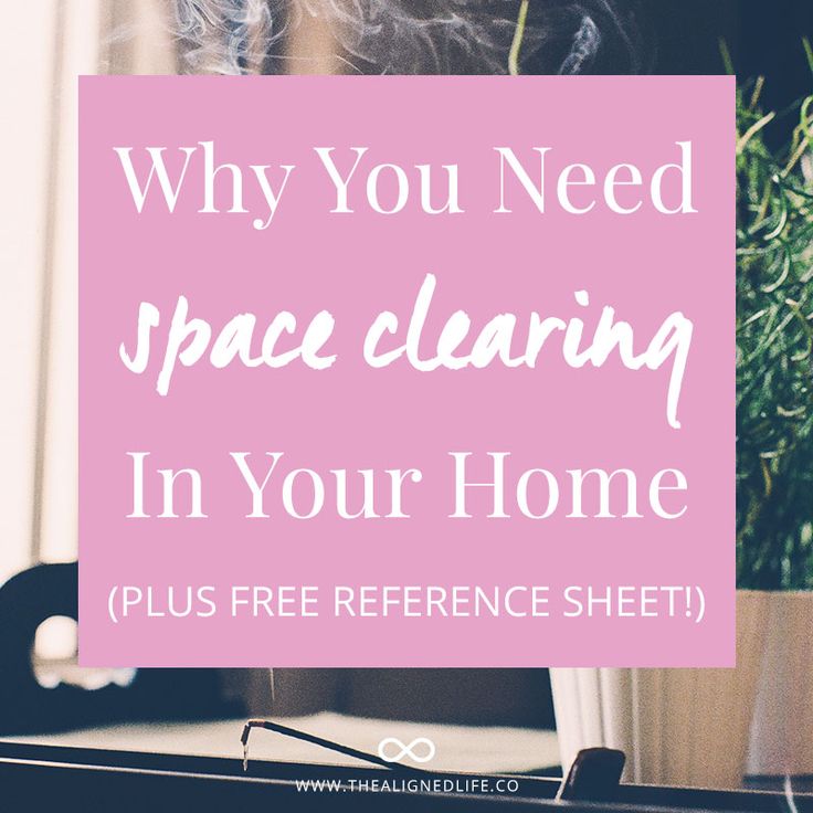 a pink sign that says why you need space clearing in your home plus free reference sheet