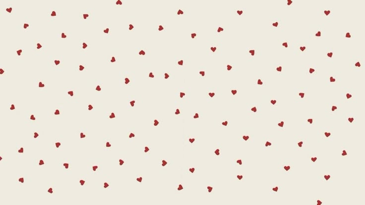 small red hearts are scattered on a white background