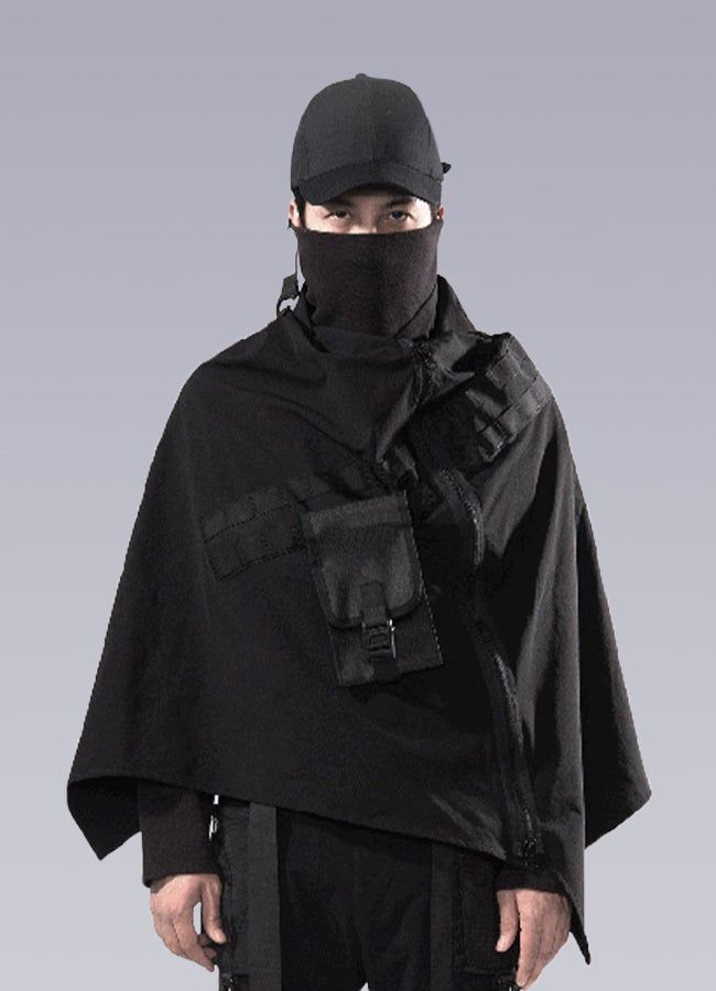 techwear cloak Cyberpunk Streetwear, Light Clothes, Techwear Jacket, Ninja Outfit, Techwear Fashion, Urban Ninja, Molle System, Cyberpunk Fashion, Gothic Corset