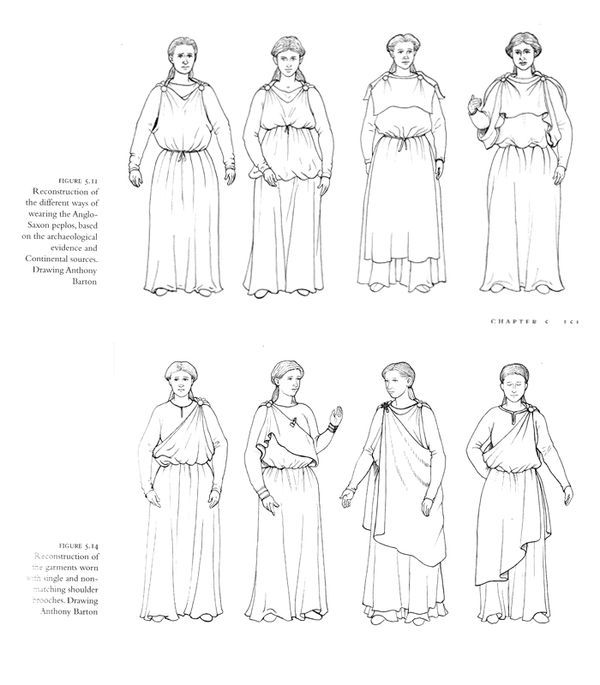 four different types of women's dresses in various styles and sizes, from the front to