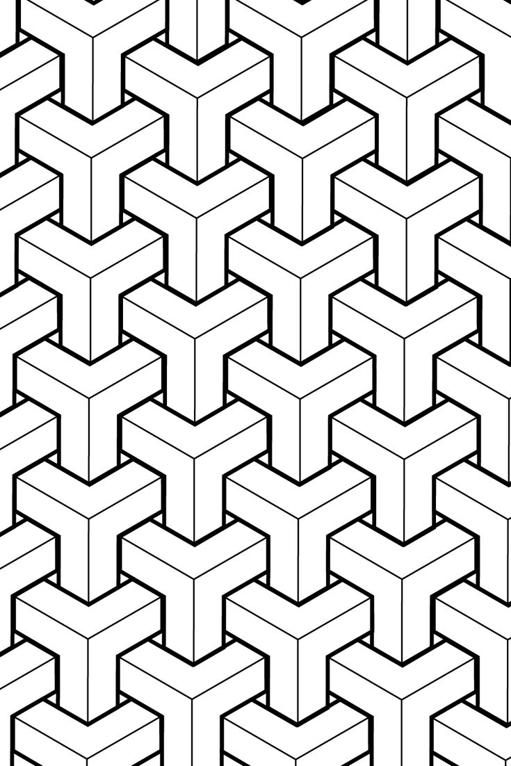 a black and white geometric pattern that looks like it has been made out of cubes