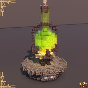 an animated image of a tower made out of lego blocks and bricks, with a yellow light on top