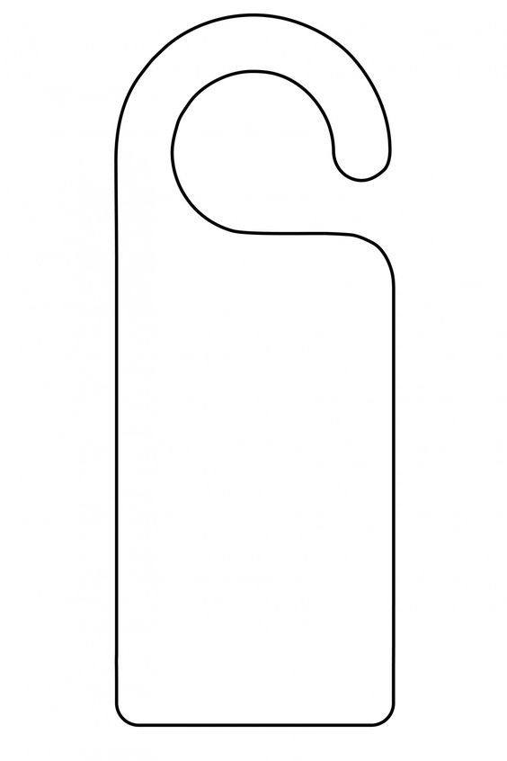 a black and white outline of a door hanger