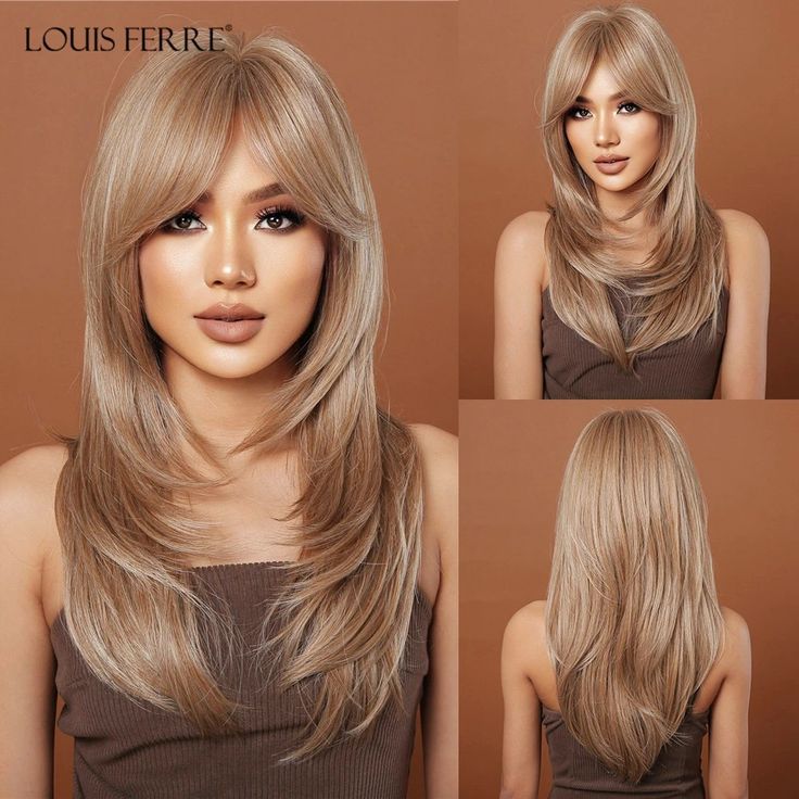 Blonde Hair For Black Women, Short Straight Blonde Hair, Long Straight Layers, Brown To Blonde Ombre, Shoulder Length Layered, Color Rubio, Blonde Layers, Hair For Black Women, Straight Blonde Hair