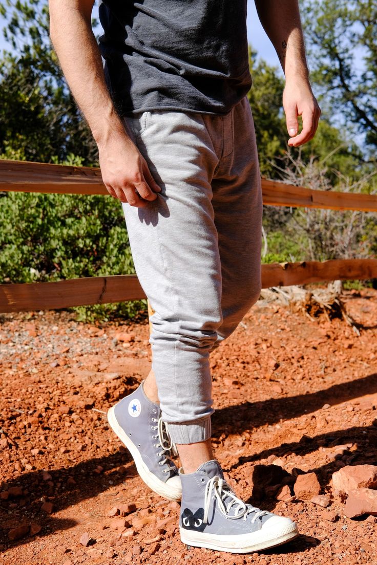 You'll love them and live in them.. nothing describes our brand more than our iconic old-school joggers. Crafted from our softest cotton/ modal, this slim fit, luxe fleece pant, takes you from workin' out to hangin' out. Model is 5'11" and wears a size M 3LJ5-HGY Gray Sweats With Ribbed Cuffs For Jogging, Relaxed Fit Heather Grey Sweats For Athleisure, Heather Grey Relaxed Fit Sweats For Athleisure, Casual Tapered Leg Joggers For Loungewear, Relaxed Fit Heather Grey Sweats Athleisure, Casual Relaxed Fit Heather Grey Bottoms, Casual Heather Grey Bottoms With Relaxed Fit, Casual Gray Activewear With Ribbed Cuffs, Casual Tapered Leg Sweats With Comfort Waistband