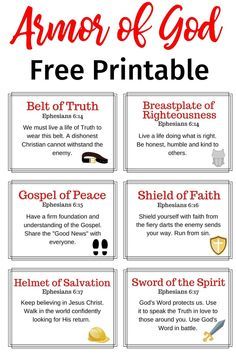 the armor of god free printables for kids to use on their own walls