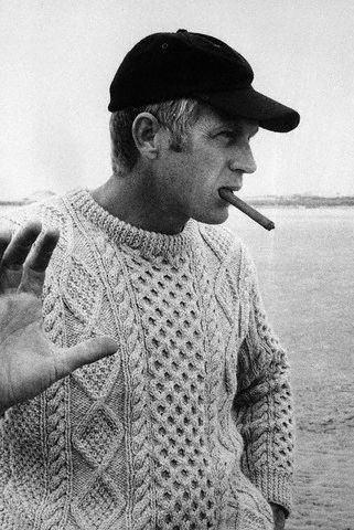 Steve Mcqueen Style, Fisherman Knit Sweater, Aran Sweaters, Thomas Crown Affair, Aran Jumper, Steve Mc, Outfits Hombre, Aran Sweater, Moda Chic