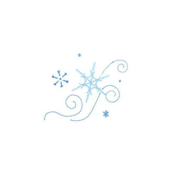 a snowflake with swirls and stars in the middle on a white background