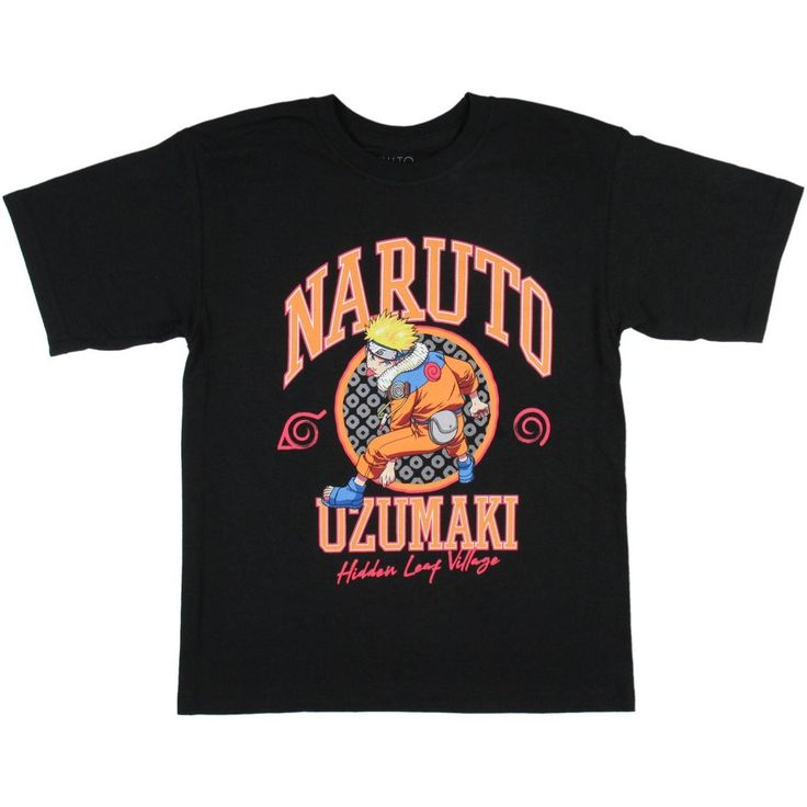 Naruto Shippuden is one of the most beloved manga series of all time. It turned from written Manga into an extremely popular anime cartoon. This black tee features a front print of Naruto Uzumaki in large text as well as "Hidden Leaf Village". The boy's tee is made from 100% Cotton and tagless for added comfort. This is an Naruto item you are sure to love if you are a fan of the series! Naruto Birthday Party Shirts, Hidden Leaf Village, Leaf Village, Comic Con Costumes, Kids Clothes Boys, Anime Cartoon, Popular Anime, Kids Black, Boy Tees