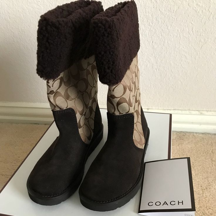 Brand New Set Of Coach Boots. A Perfect Combination Of Comfort From An Ugg And Style From Coach. Coach Ankle-high Casual Boots, Coach Casual Ankle-high Boots, Casual Coach Ankle-high Boots, Casual Ankle-high Coach Boots, Casual Coach Ankle Boots, Casual Brown Coach Boots, Winter Brown Coach Boots, Coach Boots, Coach Shoes