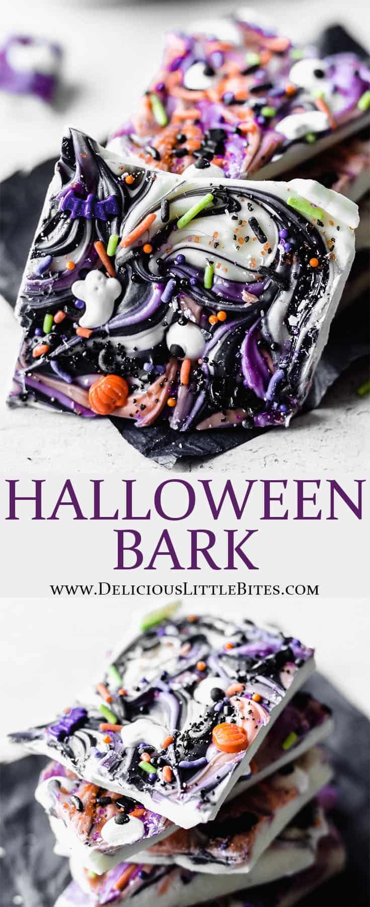 halloween bark is an easy treat for kids to make