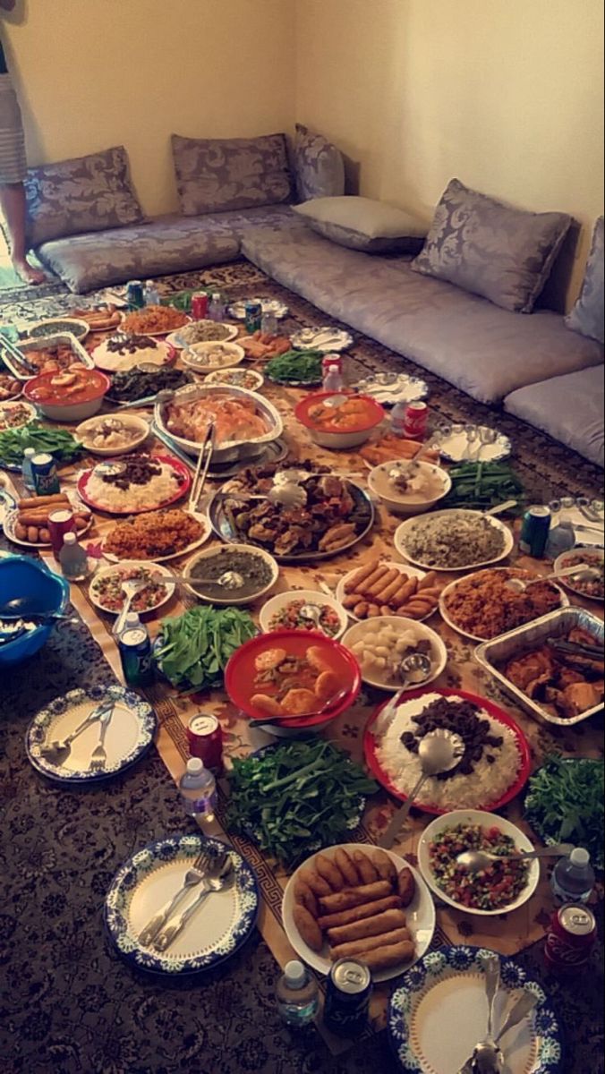 a large table filled with lots of food