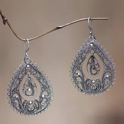 Plain Silver Rings, Drops Of Water, Initial Earrings, Gothic Accessories, Filigree Earrings, Sterling Silver Filigree, Antique Engagement Rings, Silver Filigree, Gold Hoop Earrings