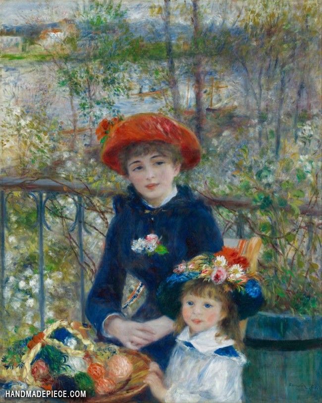 Two Sisters, also known as On the Terrace by Pierre Auguste Renoir August Renoir, Renoir Art, Romantic Artwork, Renoir Paintings, Giovanni Boldini, Most Famous Paintings, Auguste Renoir, Pierre Auguste, Edouard Manet