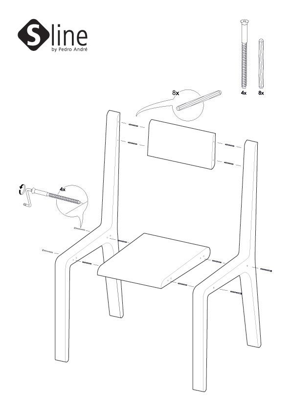 a line drawing of a chair with the seat up