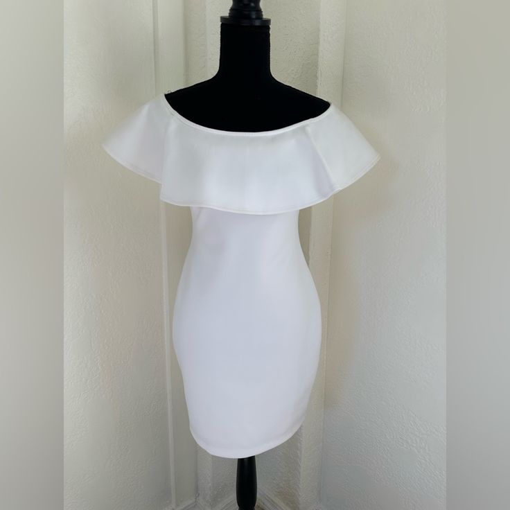 White Midi Dress Lined Off-Shoulder Style Crepe-Textured Fabric Zipper In Back Make An Entrance In Our Stunning Midi Dress. Featuring A Chic, Off-Shoulder Style And Crepe-Textured Fabric. Perfect For A Chic Dinner With Your Girls Or A Dressy Work Event. Team It With Strappy Heels And A Clutch For A Look We Are Loving. Chic White Off-shoulder Dress With Straight Neckline, White Sleeveless Off-shoulder Cocktail Dress, White Off-shoulder Bodycon Dress, Chic White Sleeveless Off-shoulder Dress, White Off Shoulder Dress For Night Out, White Mini Length Off Shoulder Dress For Brunch, White Off Shoulder Dress For Summer Night Out, Varsity Dress, Dresses Off The Shoulder