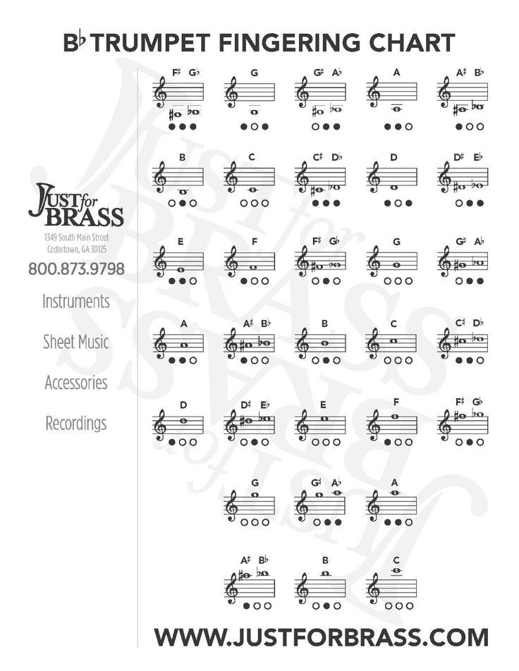 the b - trumpet fingering chart for guitar