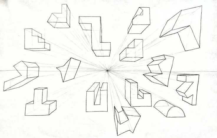 a drawing of many different shapes and lines in the shape of squares, rectangles, and rectangles