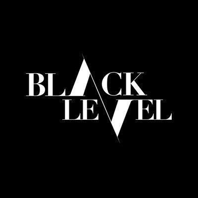 the black level logo is shown in white