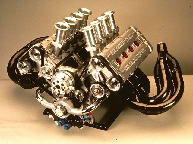 an image of a car engine on display