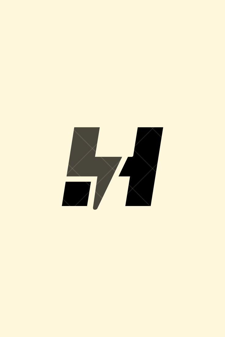 the letter h is made up of squares and rectangles in black on a beige background