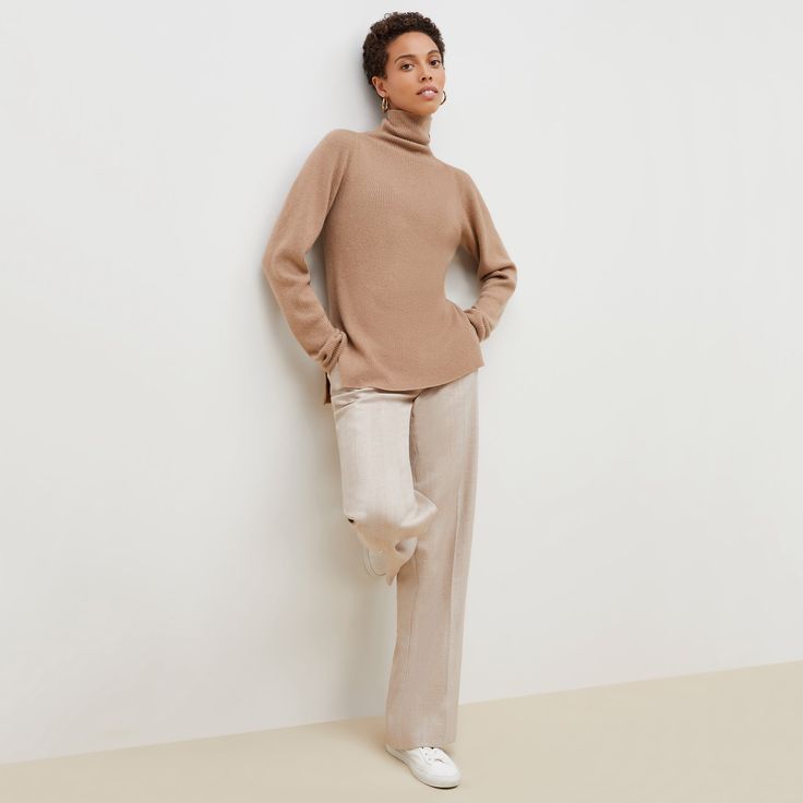 This cozy funnel-neck sweater is knitted using our softest cashmere. It’s casual enough to wear with your favorite jeans but polished enough for more elevated occasions. Funnel Neck Sweater, Neutral Fashion, Work Tops, Photo Set, Funnel Neck, Favorite Jeans, Funnel, First Look, Neck Sweater