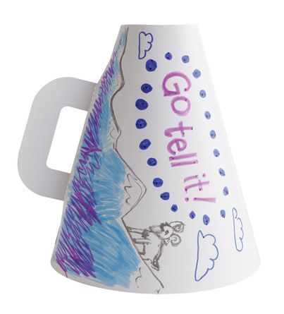 a coffee cup with the words go tell it on it's side and an image of a dog