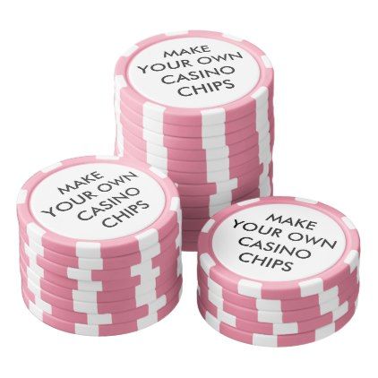 three pink poker chips with the words make your own casino chips written on each chip