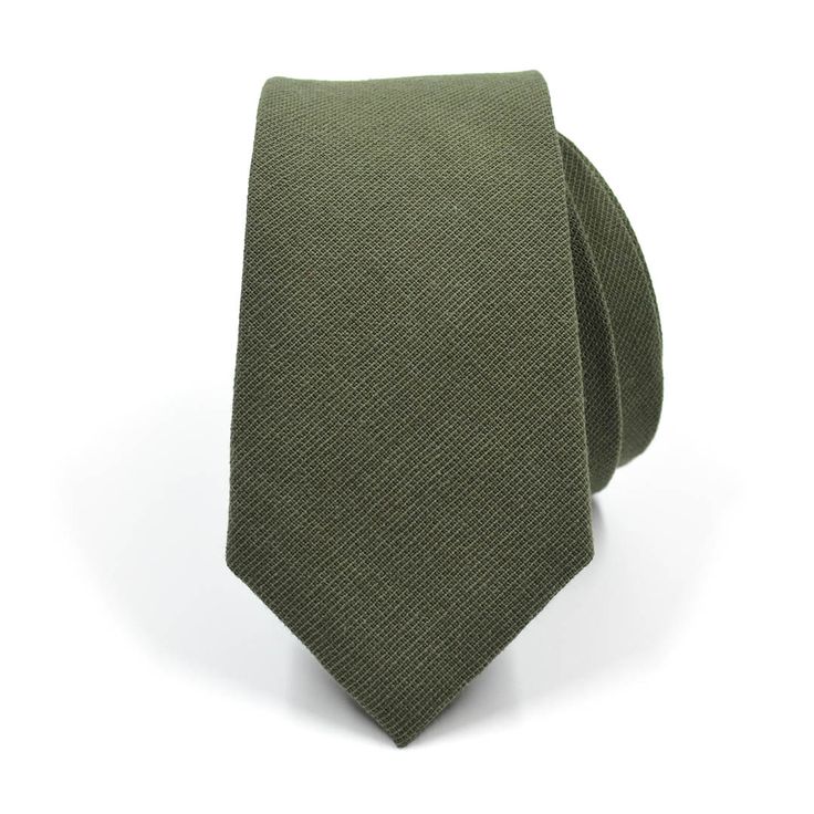 Solid Olive Tie - Art of The Gentleman Dapper Cotton Ties For Business, Formal Cotton Tie, Dapper Cotton Tie For Formal Occasions, Dapper Cotton Ties For Formal Occasions, Formal Dapper Cotton Ties, Classic Cotton Suit And Tie Accessories For Business, Dapper Cotton Suit And Tie Accessories For Formal Occasions, Fitted Cotton Suit And Tie Accessories, Formal Cotton Standard Tie Accessories