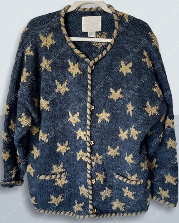 Knit Star, Star Cardigan, Suits Usa, Crochet Star, Crochet Stars, Star Sweater, Vintage Star, Coraline, Wool Cardigan