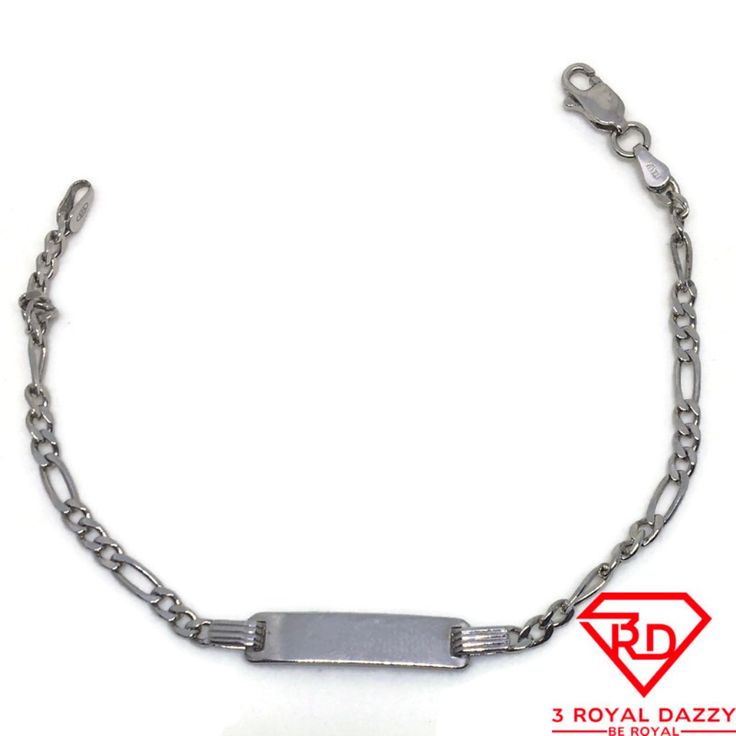 Id Label Figaro Chain Bracelet 14k White Gold Layer Material: 14k White Gold Layer On 925 Silver Stone Set : N/A Measurement : Width Approx: 0 . 2 0 " Inches ( 5 . 3 Mm ) Length Approx: 7 " Inches ( 177 . 8 Mm ) Item # Km08102002-Sb-Ss23002 Fine Jewelry 14k Gold Silver Chain Bracelet, Formal Name Bracelet In Silver Or 14k Gold, Silver 14k Gold Oval Link Bracelets, Formal Silver Name Bracelet In 14k Gold, Silver 14k Gold Name Bracelet For Formal Occasions, Formal 14k Gold Name Bracelet In Silver, Formal Silver And 14k Gold Name Bracelet, Silver 14k Gold Bracelets With Polished Finish, 14k Gold Bracelets With Silver Polish Finish